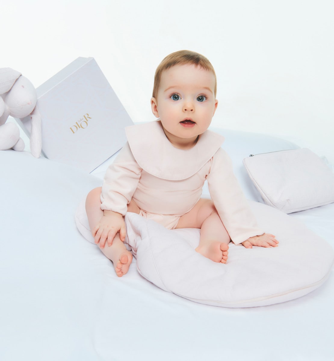 Chance Newborn Gift Set White Cotton Interlock with Lucky Stars Print  DIOR  BG