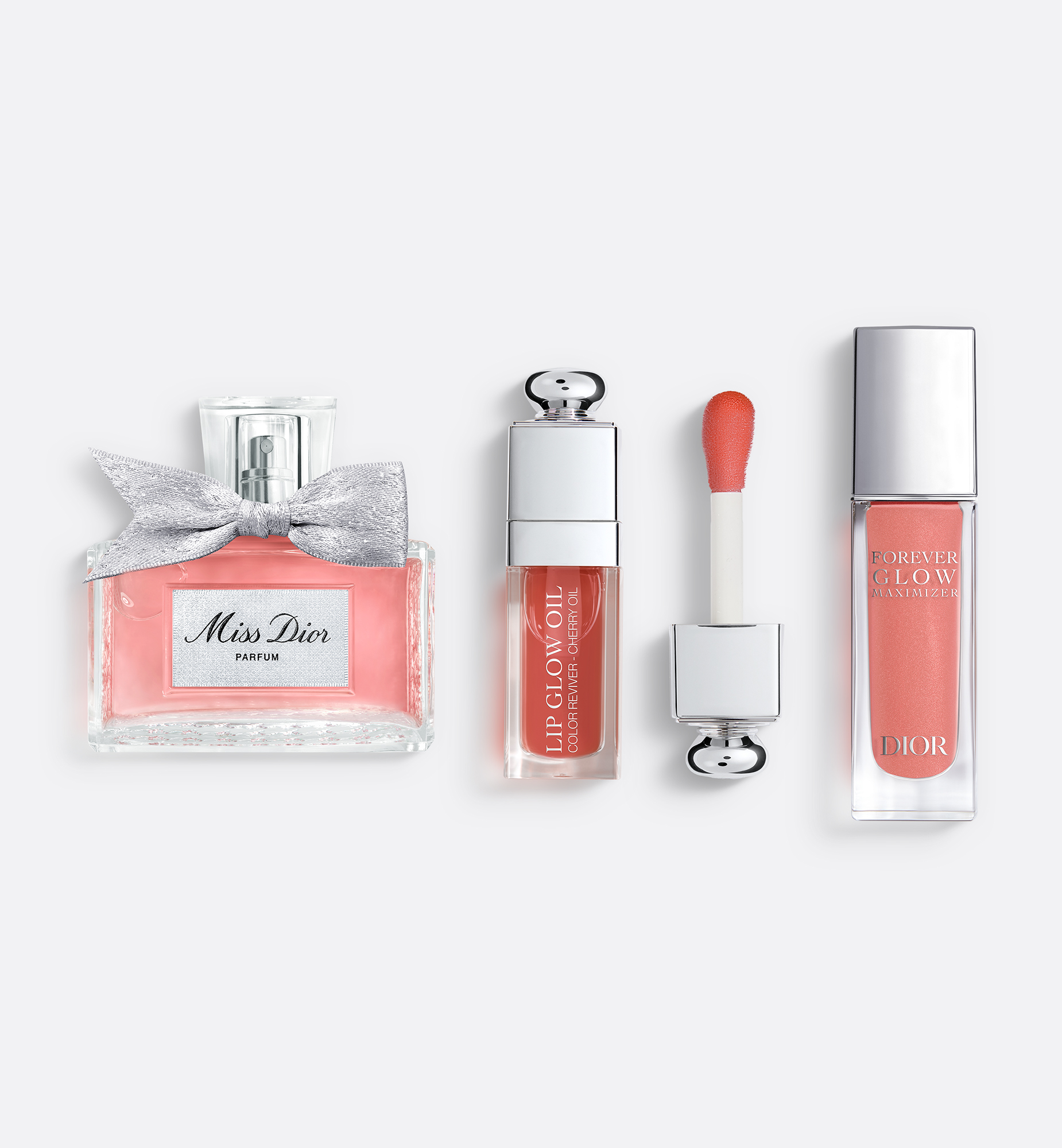 Dior Miss , Lip Glow Oil Et Forever Glow Maximizer-parfum, Huile À Lèvres Et Highlighter Liquide In Transparent