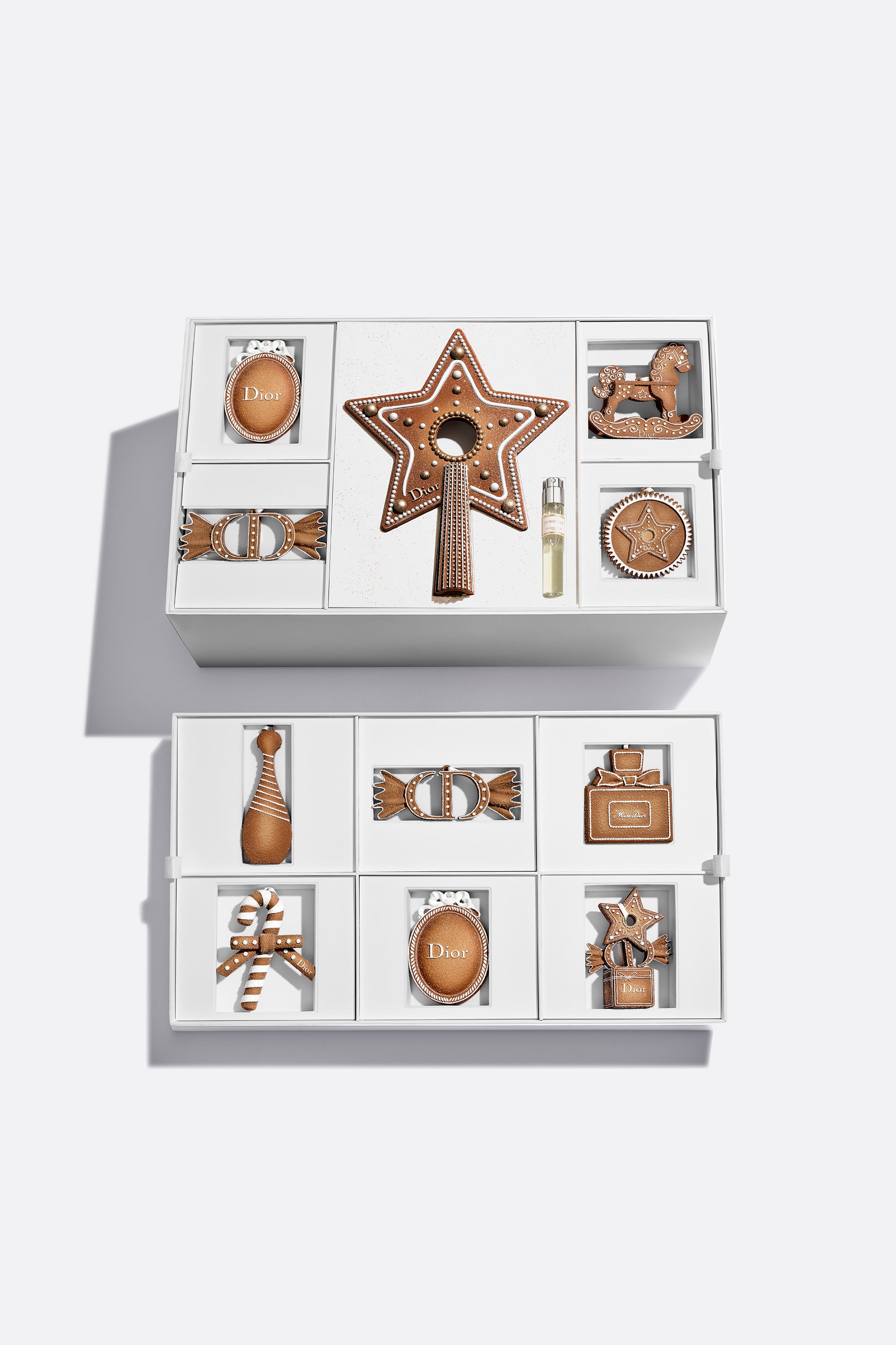 Dior Christmas tree ornament set: 16 holiday ornaments and 1 tree