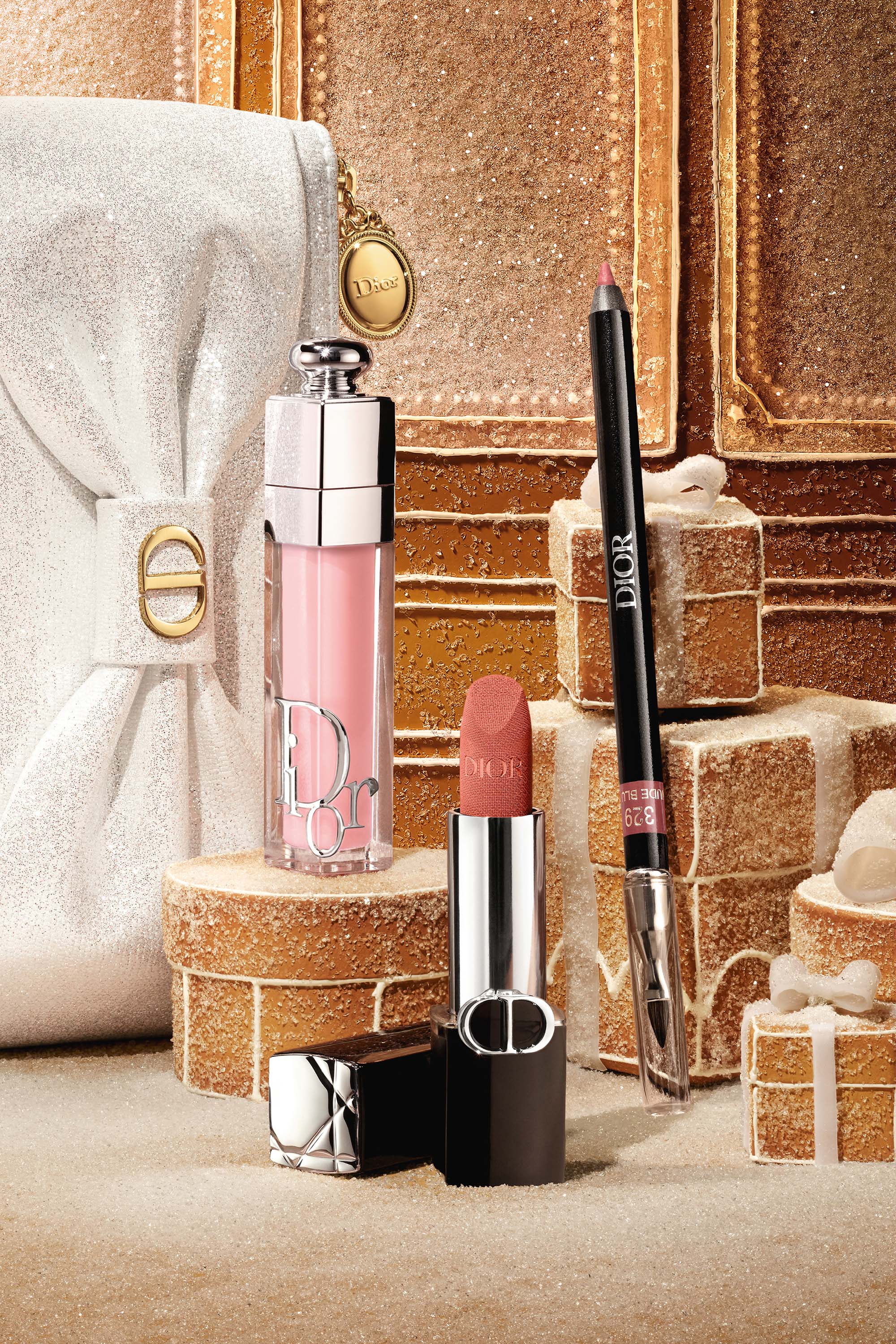 Couture Lip Essentials: plumping gloss, Rouge Dior lipstick and
